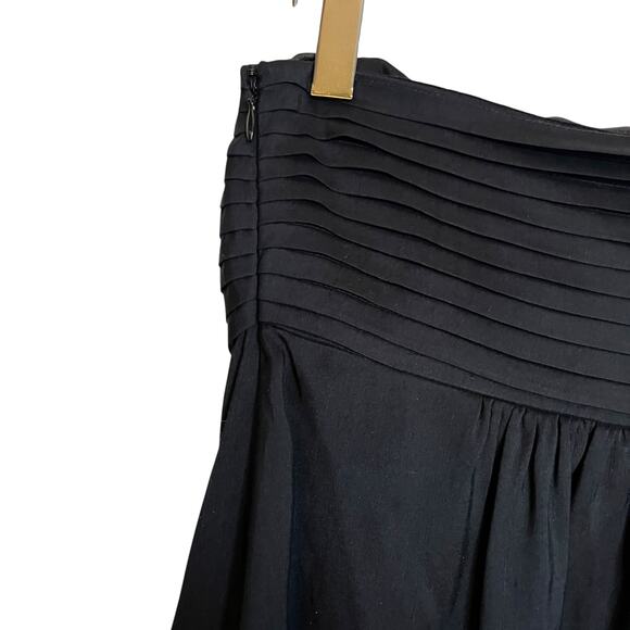 Y2K Banana Republic Silk Babydoll Midi Dress Strapless Black Pleated Formal 6 - Picture 6 of 10